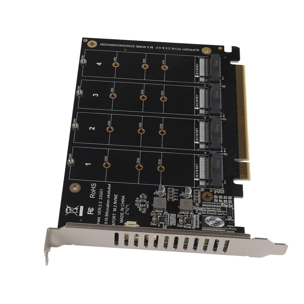 Placa Adaptadora 4 Portas M.2 NVMe SSD para PCIE X16 M Key Conversor Leitor de Disco Rígido Placa de Expansão PH44
