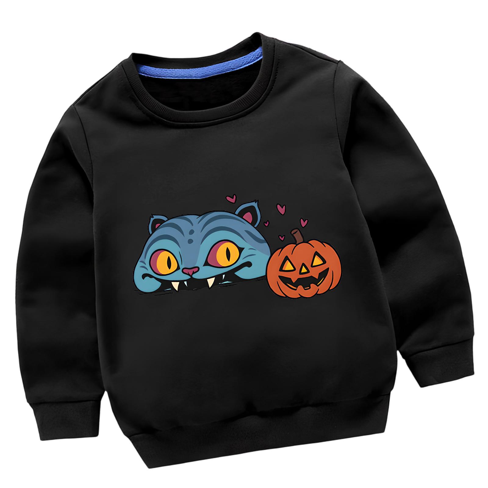 

Детская мода Повседневный свитшот с длинным рукавом и принтом на шее 100