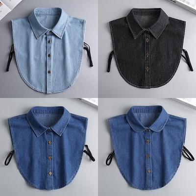 Koreanisches Jeanshemd Fake-Kragen für Pullover Hoodie Halbes Hemd Abnehmbarer Kragen Dekoratives Damen-Halsband Fuax Cols