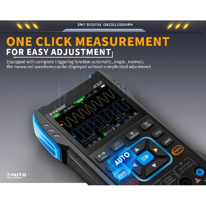 FNIRSI 2C53T Multimeter, Digital Oscilloscope, Signal Generator 3-in-1, 50MHz Dual Channel