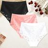 FINETOO 3 Pezzi Mutandine da Donna a Vita Media in Pizzo Sexy Colore Unito Rifiniture in Pizzo Biancheria Intima Femminile Lusso Svuotate Slip Comodi Traspiranti Lingerie