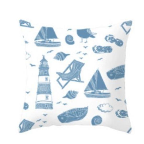 Polyester Pillowcase Peach Leather Velvet Cushion Cover Marine Life Seahorse Octopus Printed Pillowcase Car Cushion