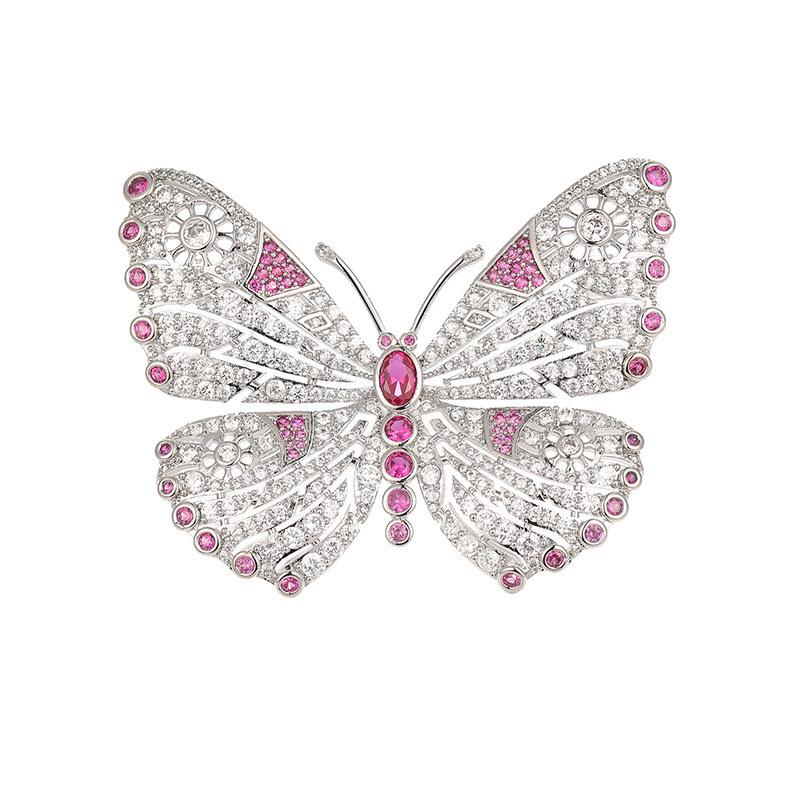 Elegant Butterfly Brooch: High-Grade Colored Zircon Corsage for Clothing