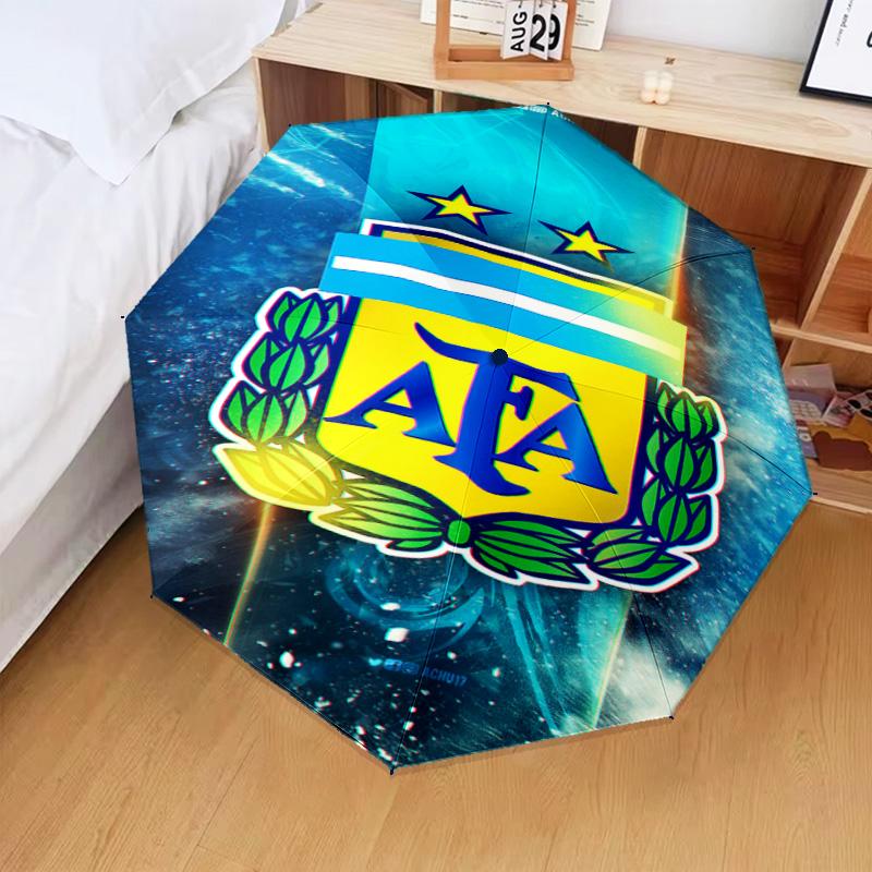 1PC Argentina Football club Printed Umbrella Folding umbrella, automatic umbrella 8-Frame for Travel, camping Fan gifts Christmas Gifts