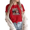 Women's Fashion Casual Printed Short Sleeve Round Neck Pullover Tops