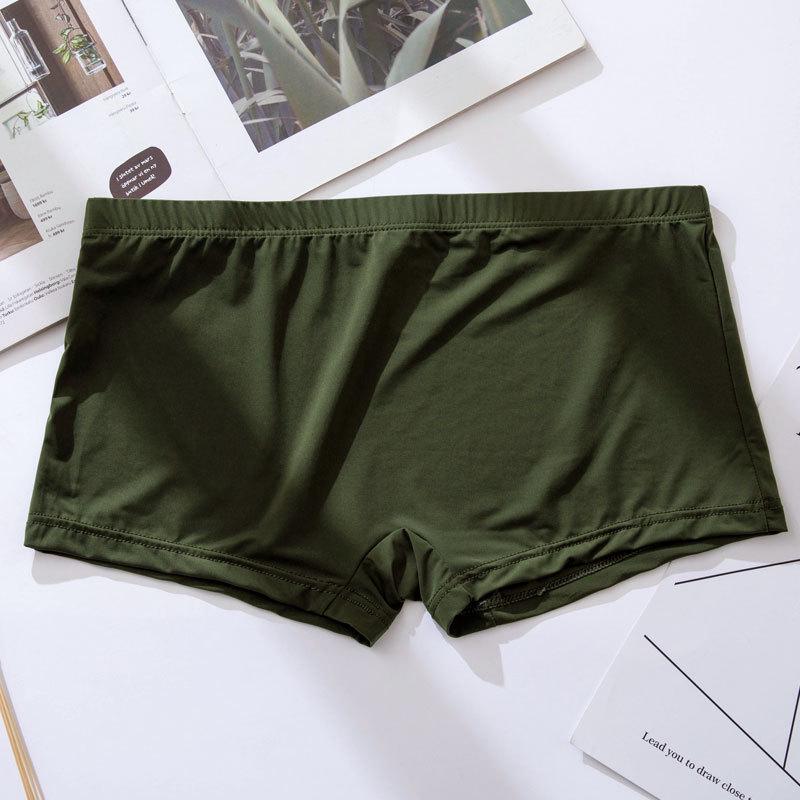 New Ice Silk Men's Ultra-Thin Transparent Low-Rise Boxer Briefs - Breathable Square Leg Design