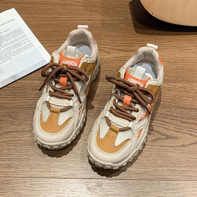 

Кроссовки женские 2025 новые весенне-летние сетчатые повседневные женские туфли популярные универсальные ретро легкие сетчатые кроссовки Форрест Гамп 40 бежевый