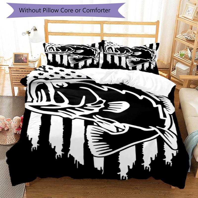 3pcs Nash Tackle Pattern Bedding Set Duvet Cover Set Includes Duvet Cover &pillowcases, Perfect All Season Bedroom Decoration & Gift
