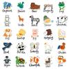 50 Cute Hand-Drawn Animal Cartoon Stickers for Skateboards, Luggage, and Water Bottles