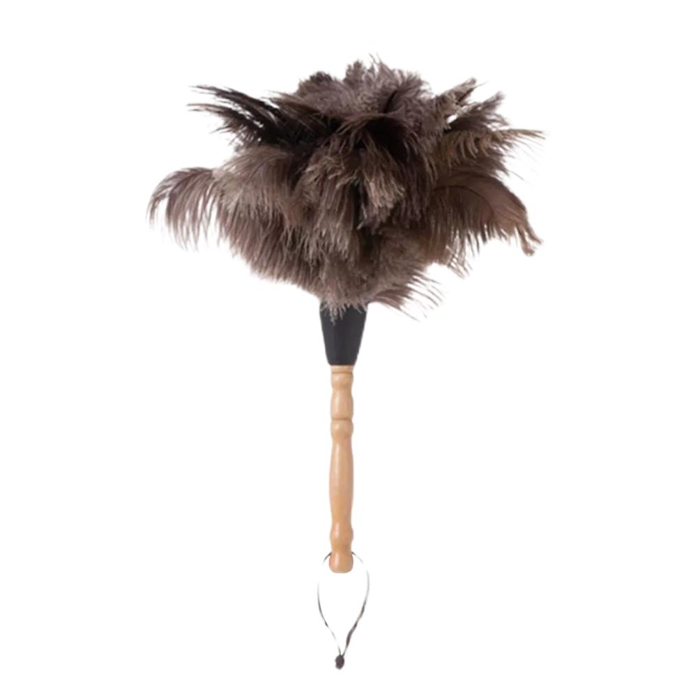 

Ostrich Feather Duster Solid Wood Handle Soft Fluffy Feathers For Dust Delicate Surfaces Antique Furniture Home Cleaning Tool