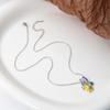 Colorful Ice Cream Necklace Stainless Steel Enamel Pendant Flower Zircon Necklace  Jewelry Gift