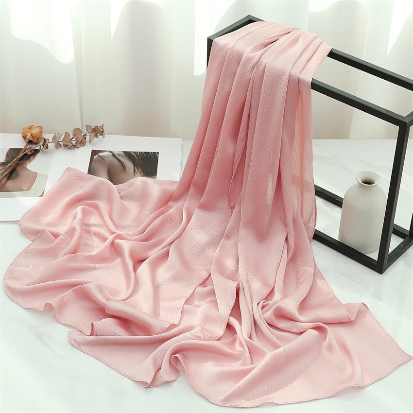 Headscarf Solid color silk scarf Basic versatile scarf Women's smooth crepe travel scarf Xizang travel shawl