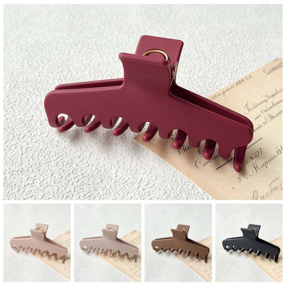 Korean Style Silicone Shark Clip Safe Solid Color Shark Clip Straight Line Shaped Hair Claw  Daily