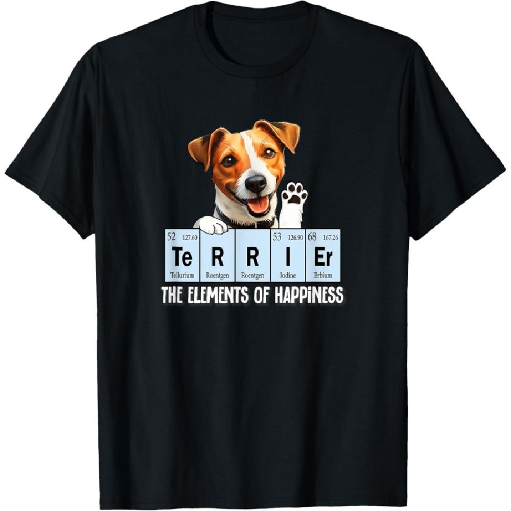 Funny Elements of Happiness Jack Russell Dog Lover T-Shirt S