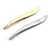 Gold-Plated Stainless Steel Banana Tweezers for Eyebrow Trimming