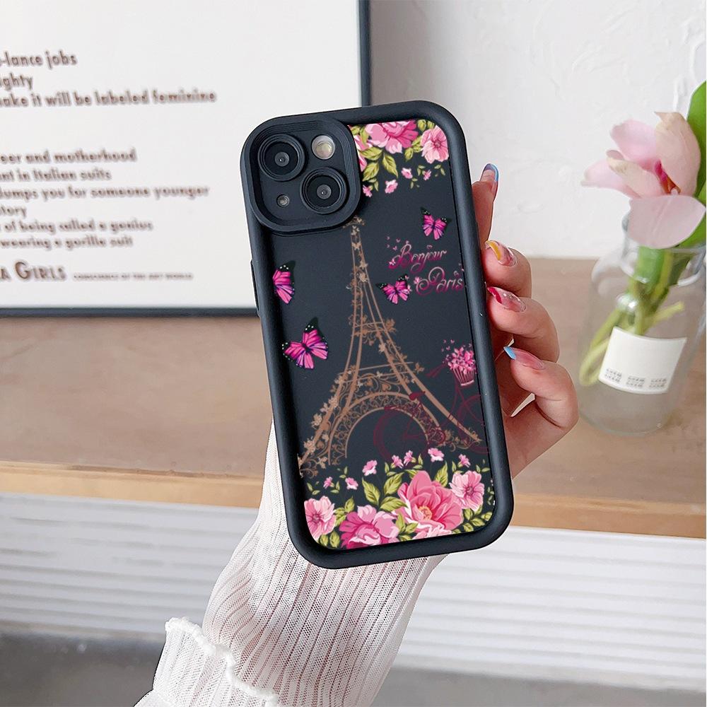 Applicable to Apple 16Promax European and American hot-selling soft case 14pm flower butterfly 15 painted IP13pm mobile phone case 11