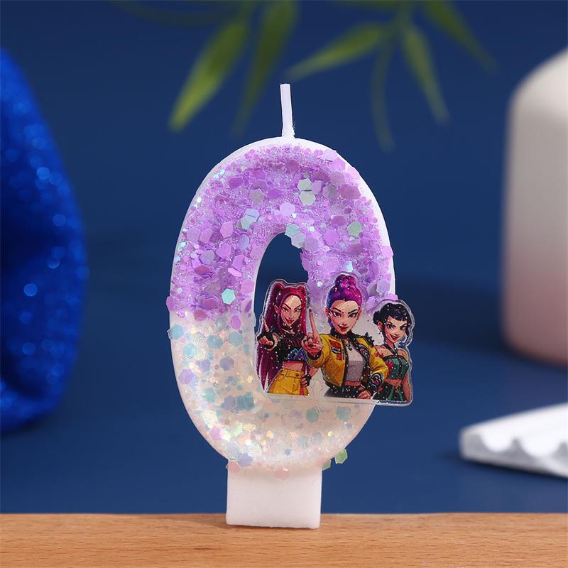 Nová Kpop Anime Démoni Lovci Téma 3D Digitální Svíčka Ozdoba na Narozeninový Dort Číslo 0-9 Svíčka Dětská Párty Doplněk Pomůcka Dárek