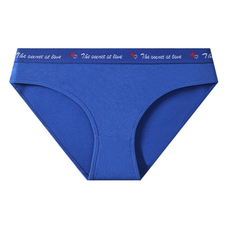 

Нижнее белье с низкой талией, английское контрастное нижнее белье, приподнимающее бедра, спортивное нижнее белье, удобное, дышащее, модное, треугольные трусики L синий