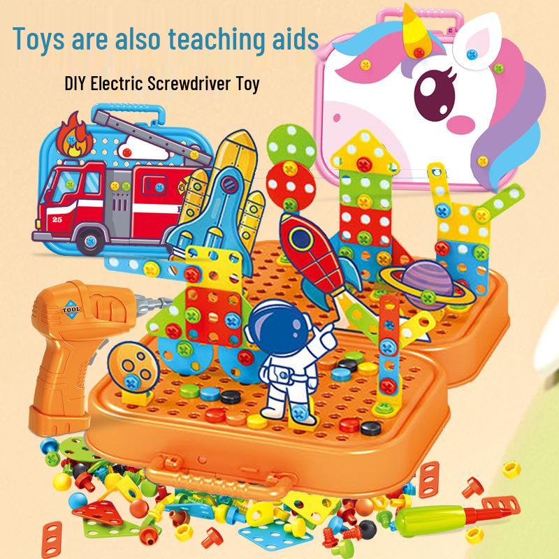 

Kids Space Astronaut 3D Puzzle Electric Assembly Toy Toolbox