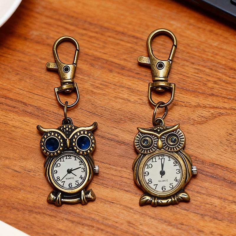 Tiny Cute Owl Shaped Pendant Pocket Watch For Kid Men Women Retro Quartz Pocket Clock Gifts Arabic Numerals Dial