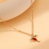 Dainty Hummingbird Pendant Necklace Colorful Stone Accent Bird Charm Necklace for Women