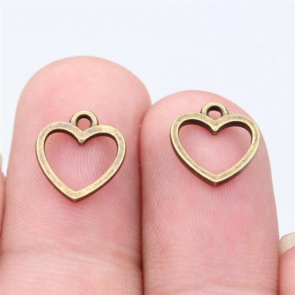 Charms Openwork Heart Pendants Vintage Jewelry Supplies QC068