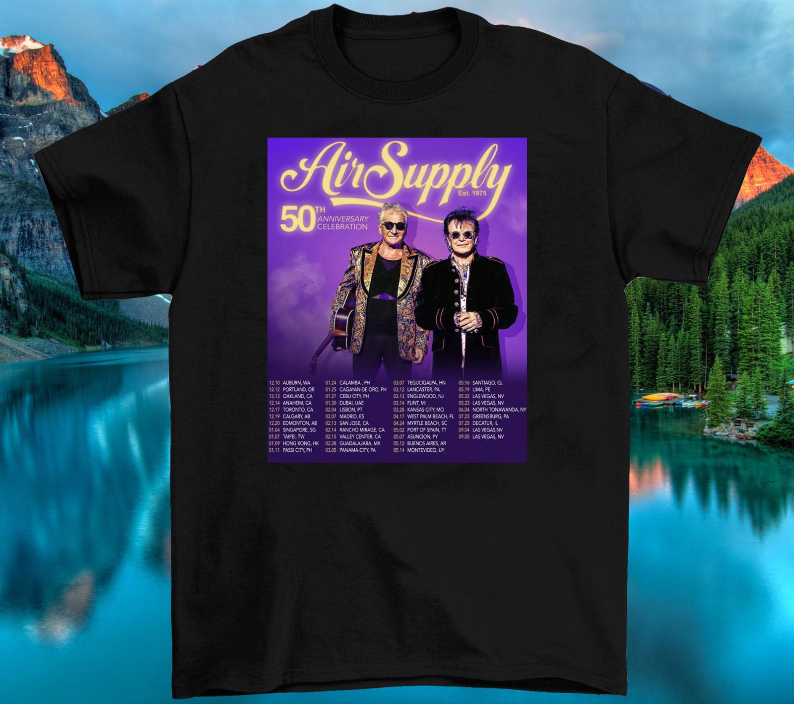 Air Supply Music 2026 Tour Dates Cotton T Shirt Black UR892 S