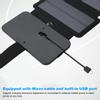 Outdoor Faltbares USB-Solarpanel Mobile Bank Smartphone Netzteil Ladegerät SchwarzSchwarz