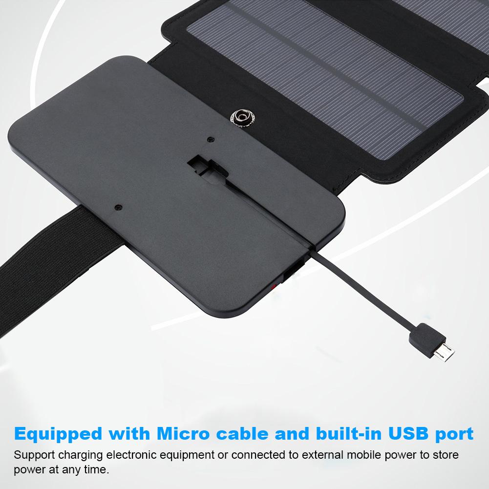 Outdoor Faltbares USB-Solarpanel Mobile Bank Smartphone Netzteil Ladegerät SchwarzSchwarz