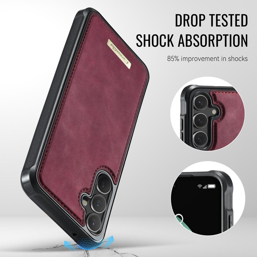 For Samsung Galaxy S23 FE Magnetic Case CASEME ME80 Series Leather PC TPU Phone Cover with Detachable Wallet