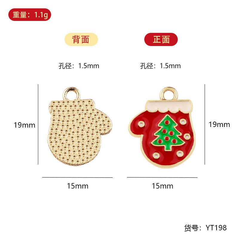 YT zinc alloy oil dripping small pendant, bracelet pendant, Christmas zinc alloy small size pendant