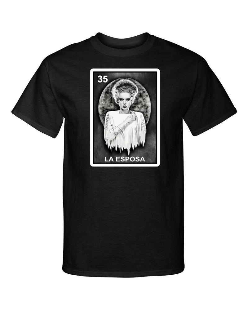 La Esposa Bride of Frankenstein Loteria Mexican Bingo Style Graphic Tee Shirt S