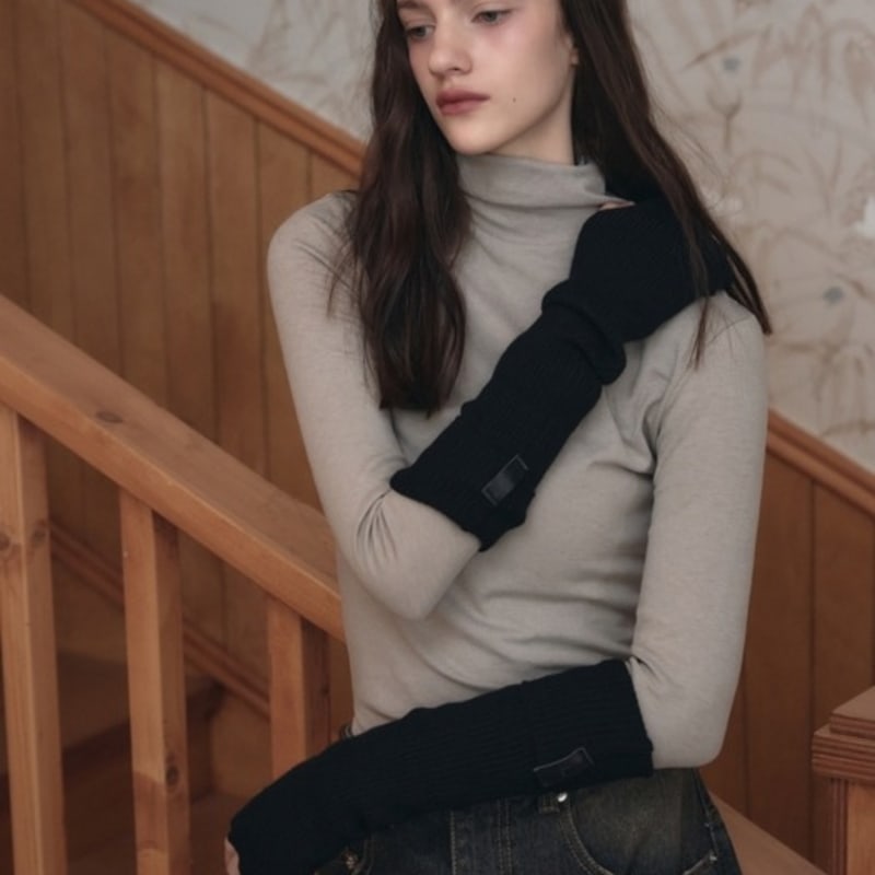 Leathery Soft Ribbed Hand Warmer [3COLOR]