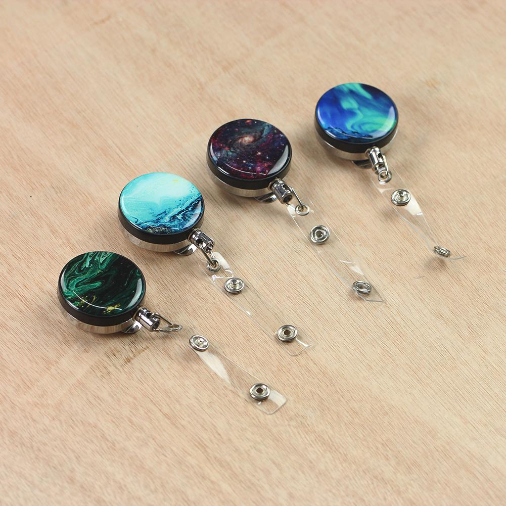 Set Creativo di Portachiavi Retrattili per Ufficio - Cavo d'Acciaio Anti-Perdita in 4 Pezzi