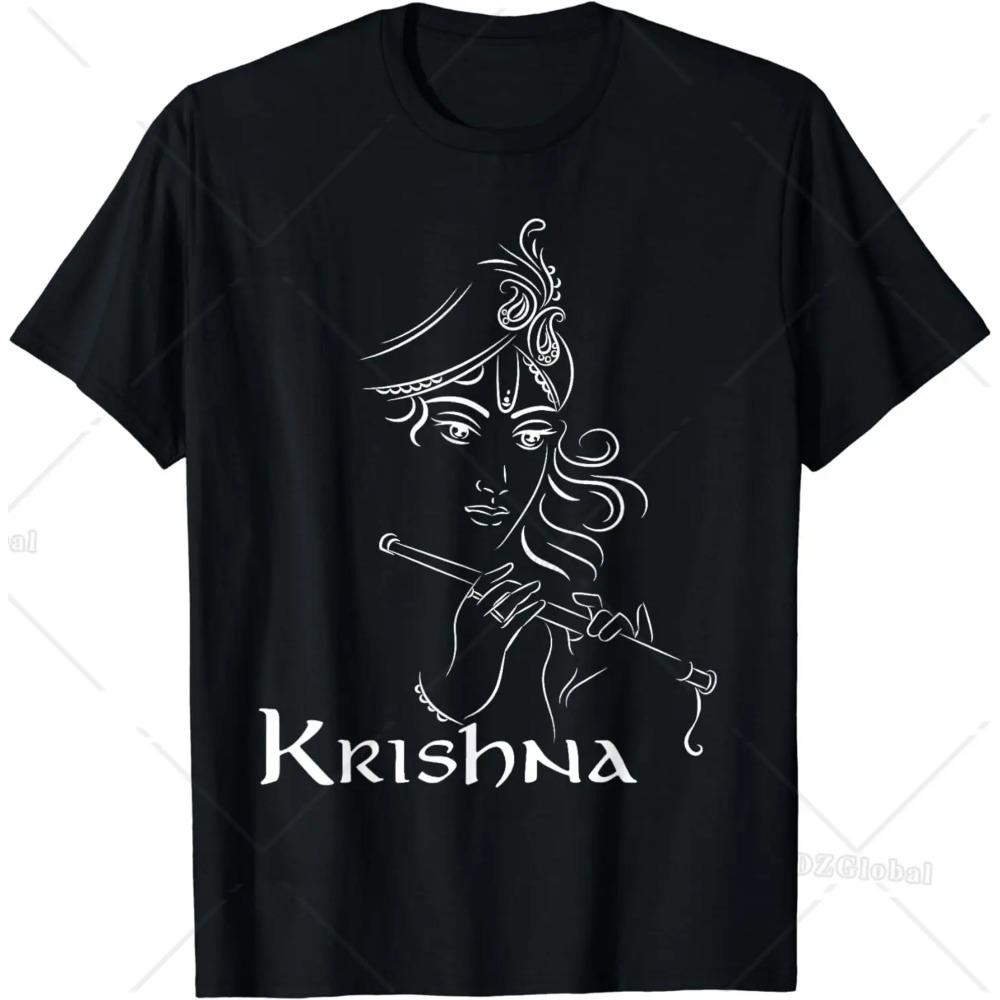 

Индуистские рубашки Индуизм Дивали Фестиваль Боги Лорд Кришна Футболка Праздничная одежда Одежда Графические футболки Женская Мужская одежда M чёрный