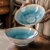 Characteristic Ice Crack Glaze Ceramic Large Bowl High Value Gradual Change Open Bowl Household Round Vegetable Bowl Salad Bowl Tableware