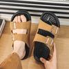 Men's Fashion Double Buckle Slide Sandals Classic Arizona Style Adjustable Suede Slippers Non-Slip Thick Sole Comfort Slides for Indoor Outdoor