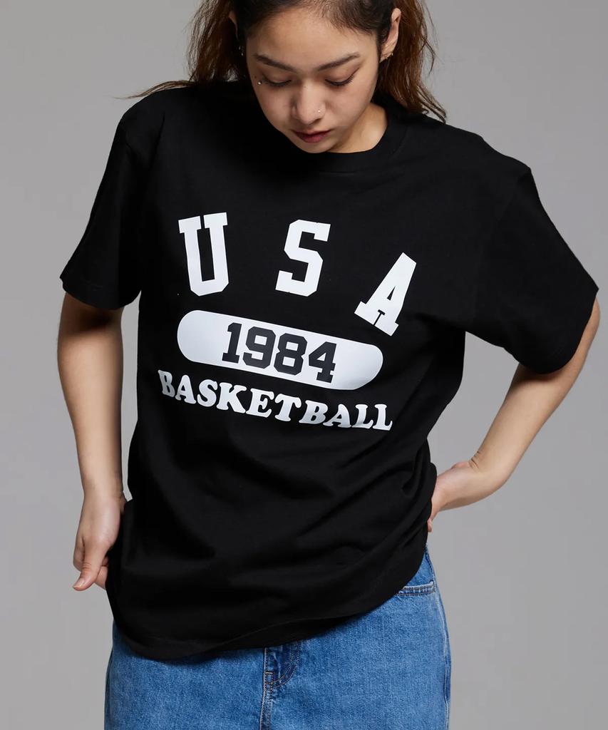 CREAM SODA LAB [2Pack] Usa Basketball T-Shirt Black (White) Black (Yellow)