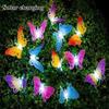 12 LED Solar Fiber Optic Butterfly Light String Garden Decoration Outdoor Light String