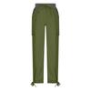 Women's Casual Color High Waisted Drawstring Pocket Workwear Pants