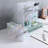 Desktop Clear Frosted Pennhållare Sned Brush Läppstift Organizer Multifunktionell brevpapper Organizer