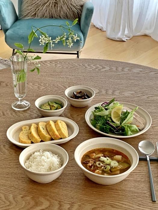 

Елегантний Столовий Сервіз Слонова Кістка та Точка Сучасний Корейський Набір Посуду на 1 Особу 6 Предметів Подарунок на Новосілля 1-person recognition set