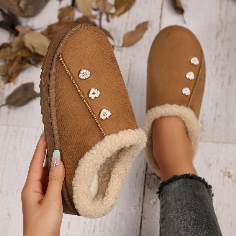 Large size 4 lazy one-pedal snow boots women's winter new fashion bag head velvet thermal slippers cotton shoes