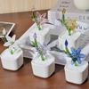 Mini Blown Glass Flower with Flowerpot Glass Flower Decor  Wedding Decoration