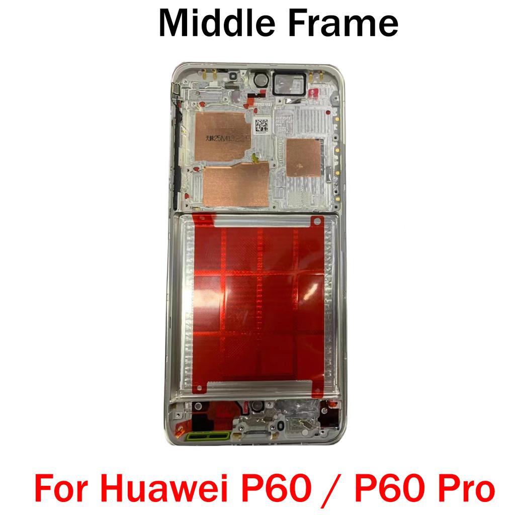 OG For Huawei P20 P30 P40 P50 P50E P60 P70 Pro Plus Ultra Art Middle Frame Housing Front LCD Bezel Cover With Side Button