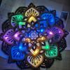 Mandala Yoga Room Night Light LED Multilayered Laser Cut Carved Elegant Purple