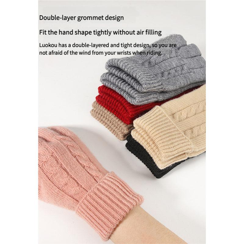 Damen Winterhandschuhe Warme Acrylstrick Reiten Büro Kaltes Wetter Warmer Handschutz Mehrfarbig