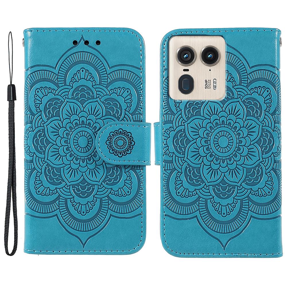 For Motorola Edge 50 Ultra 5G/Moto X50 Ultra 5G Case PU Leather Mandala Imprinted Design Wallet Phone Cover