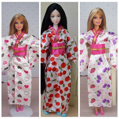 Fashion Doll Clothes Outfit Traditional Japanese Kimono Dress For Barbie Doll Clothes For 1/6 BJD Dolls Cosplay Costume
