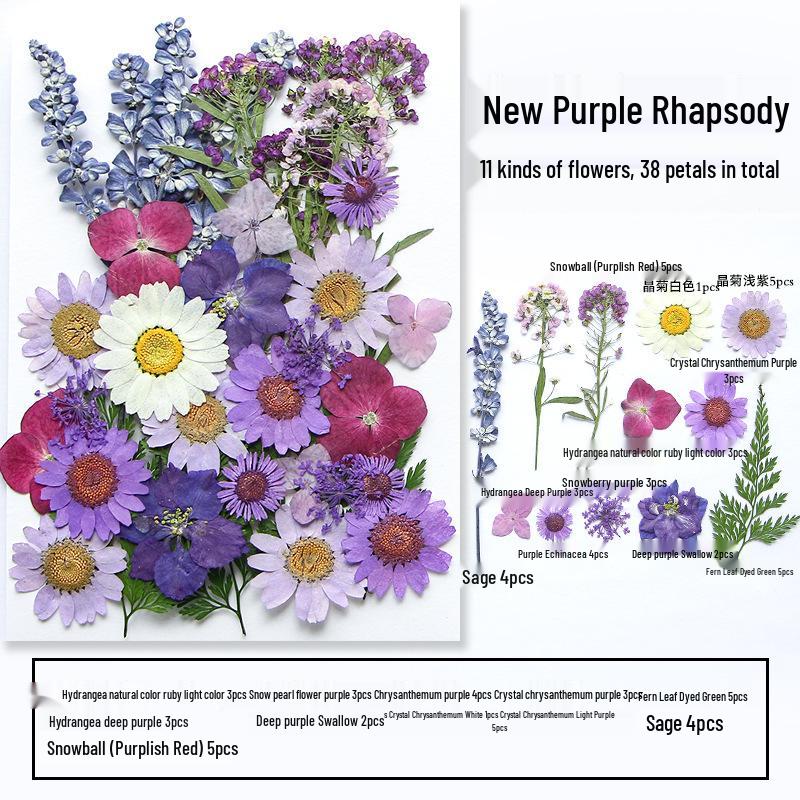 Handmade Resin Pressed Flower Bookmark DIY Kit: Transparent Specimen Stickers & Dried Flowers for Students
